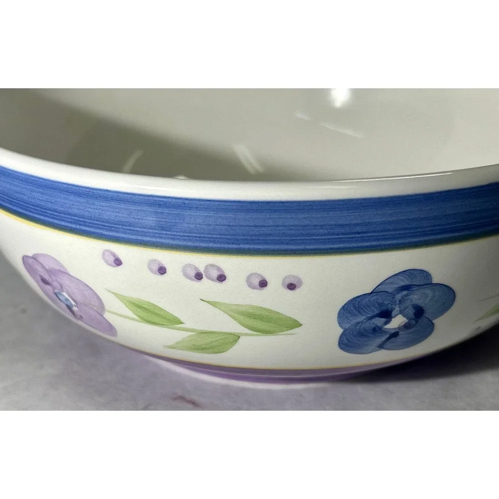 9 inch Gibson Stoneware Bowl with Violets - Picture 3 of 6